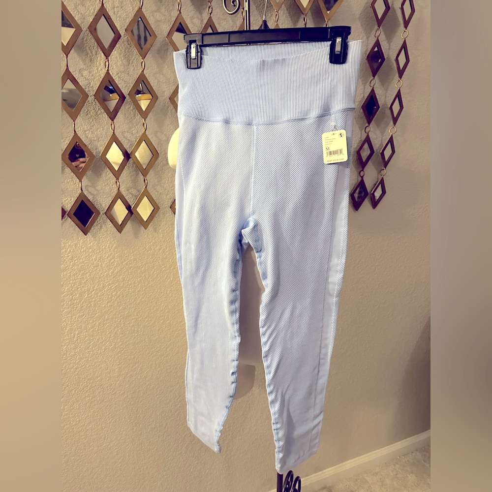 Free People Baby Blue Leggings High Waist Soft Fabric